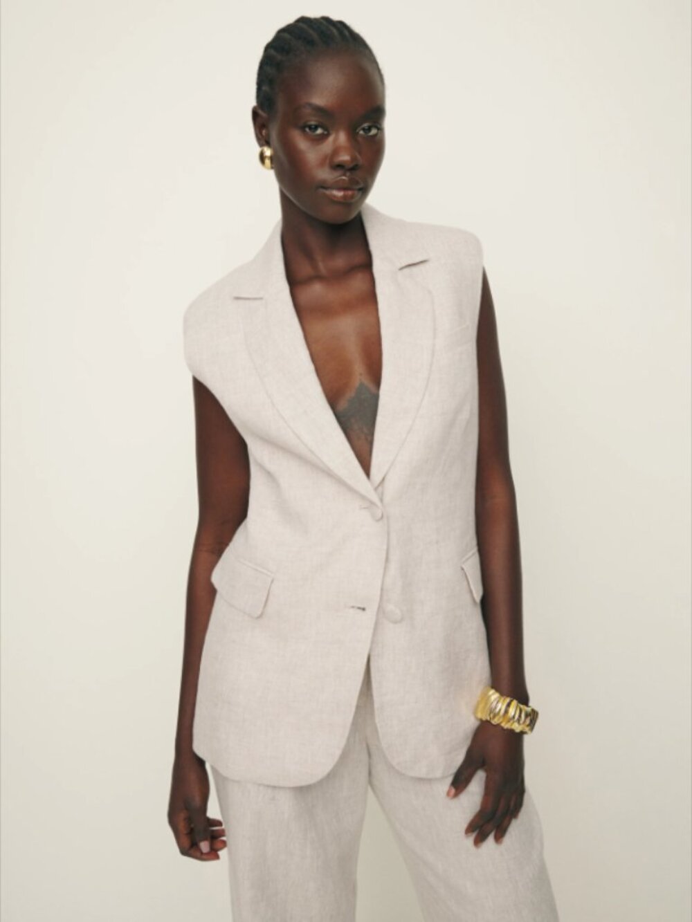 Reformation Clark Linen Vest NWT